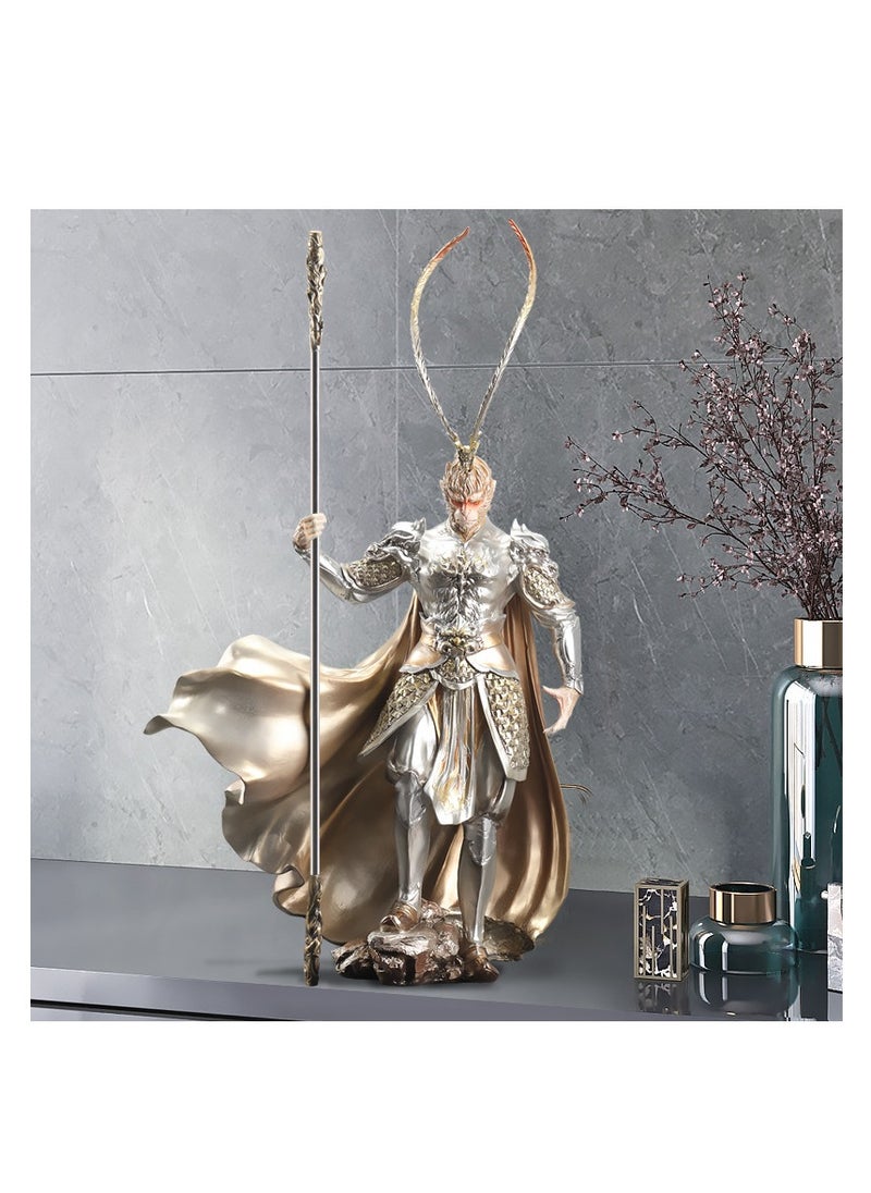 Y&D - Monkey King Ornament, Sun Wukong Statue, Journey to The West Statue Ornament, Black Myth Wukong Action Figure, Art Relievo Decoration,Monkey Ornaments Sculpture Office Study Bedroom Decoration - Image 1