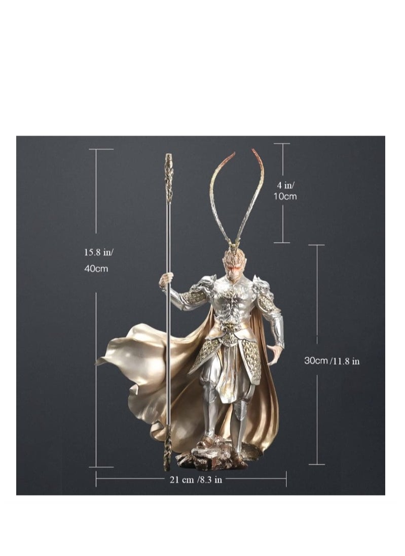 Y&D - Monkey King Ornament, Sun Wukong Statue, Journey to The West Statue Ornament, Black Myth Wukong Action Figure, Art Relievo Decoration,Monkey Ornaments Sculpture Office Study Bedroom Decoration - Image 1