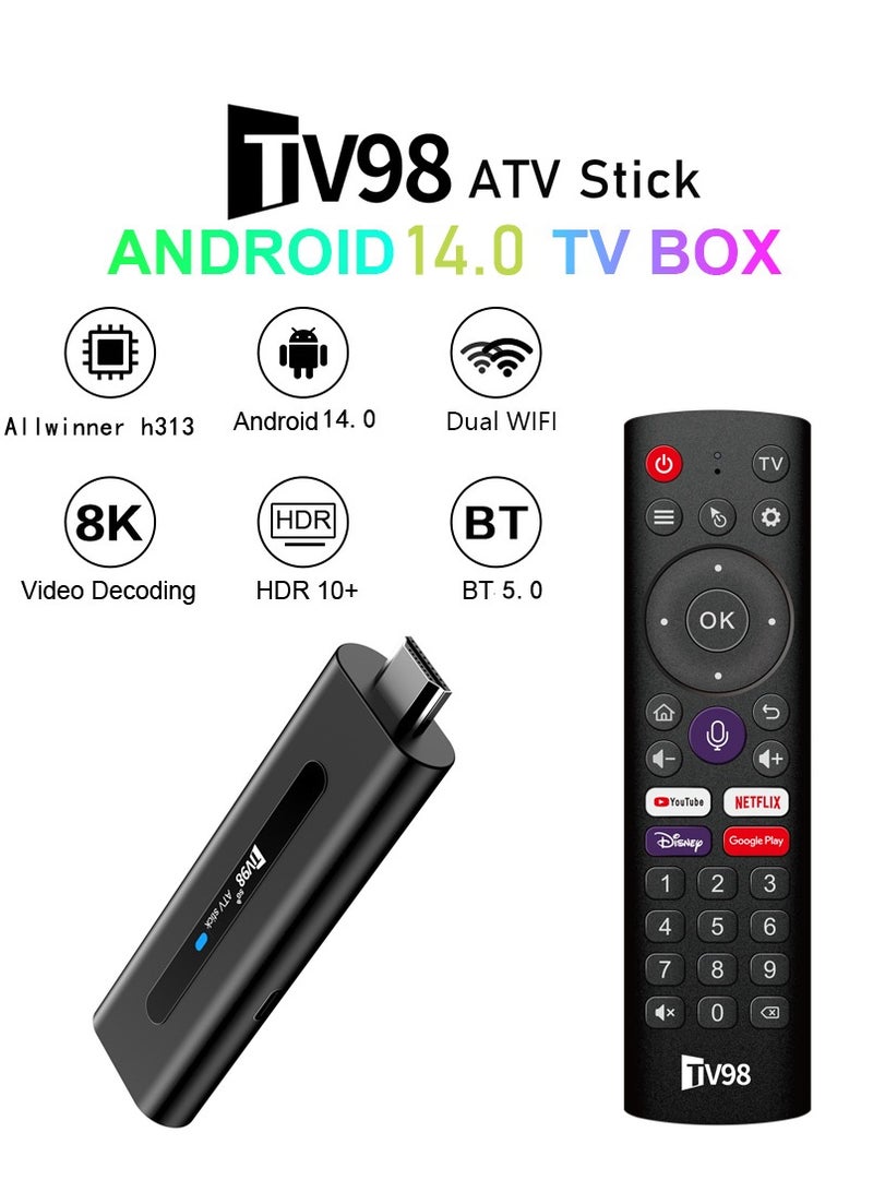 TV98 8K TV Stick 2+16GB Ultra HD Streaming Player with Android TV System Built-in Google Assistant Voice Remote  - Image 2