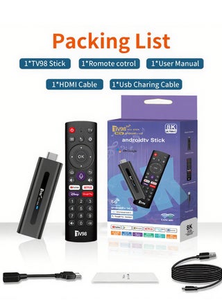 8K TV Stick 2 + 16GB مشغل بث Ultra HD مع نظام تلفزيون Android مدمج في Google Assistant Voice Remote - view 2