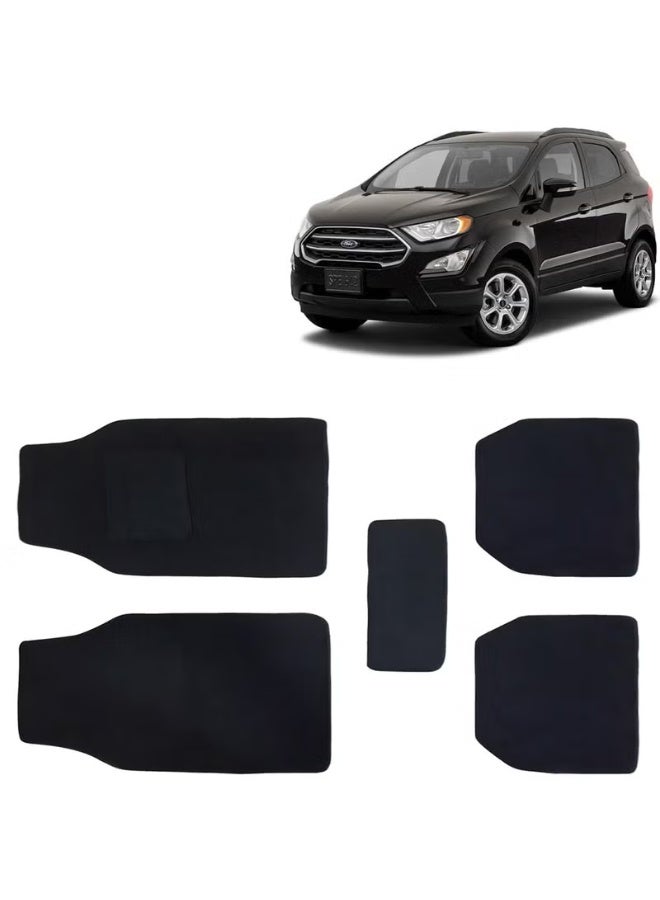 Classic Carpet Style Universal Car Mats for Ford Ecosport 2017-2021 Model Black Color Anti Slip Car Floor Foot Mats Complete Set of 5 Piece Executive Series - Image 2