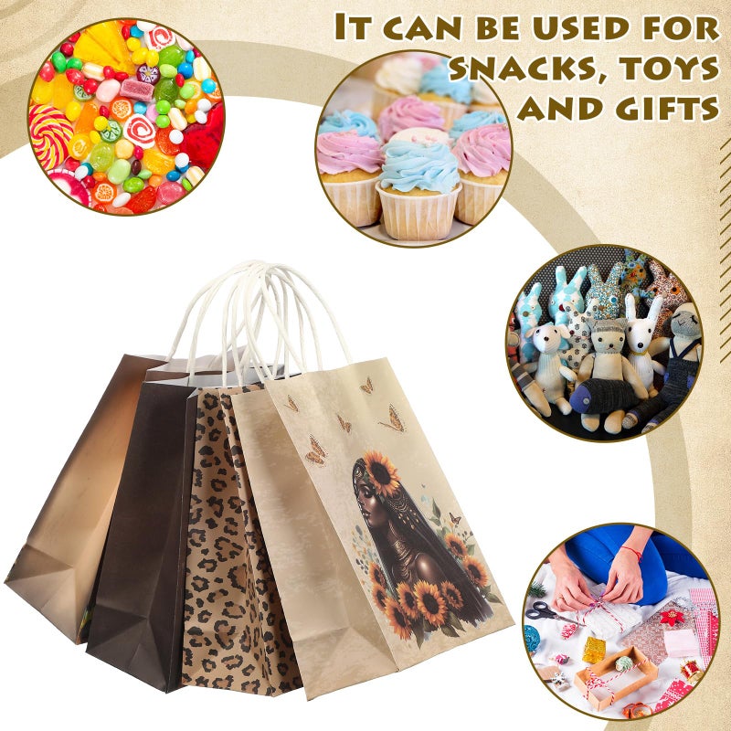 Kolldenn 24 Pcs African American Gift Bags for Women Paper African Purses Black History Bags with Handles Bulk for Commemoration Christmas Festival Party Goody Favors Juneteenth Freedom Day - Image 3