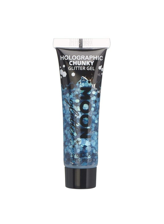 Moon Glitter Holographic Chunky Face & Body Glitter Gel By Moon Glitter 12Ml Blue Glitter Face Paint - Image 1