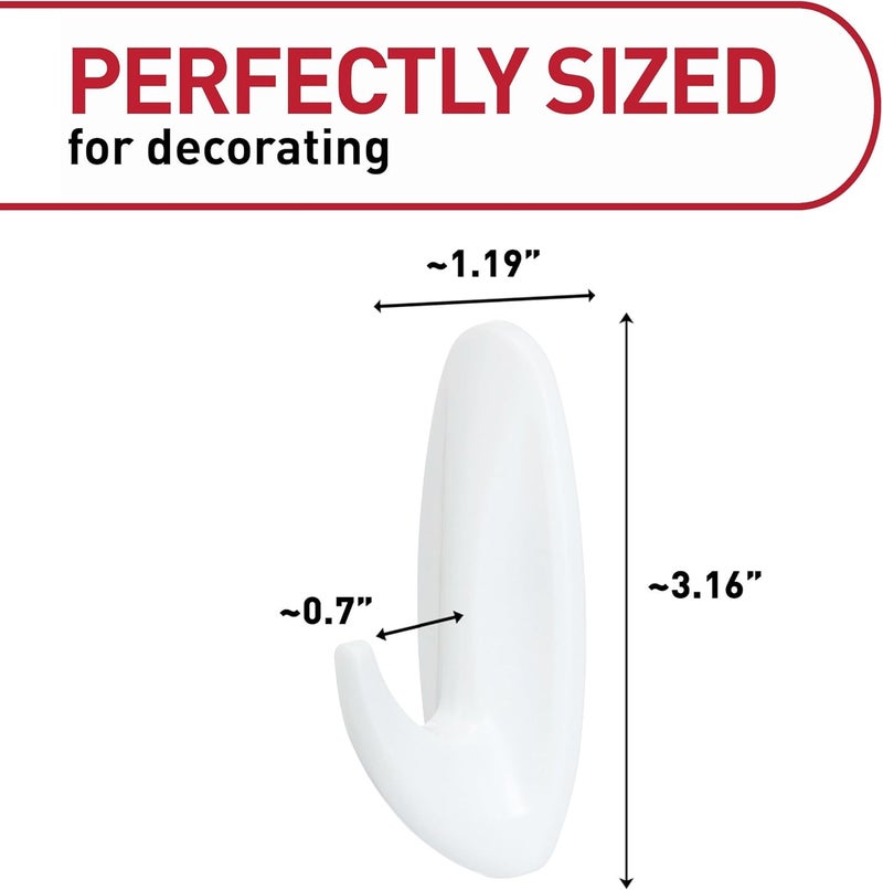 Command Medium Designer Hooks, White, 9-Hooks, 12-Strips, Organize & Decorate Damage-Free - Image 2