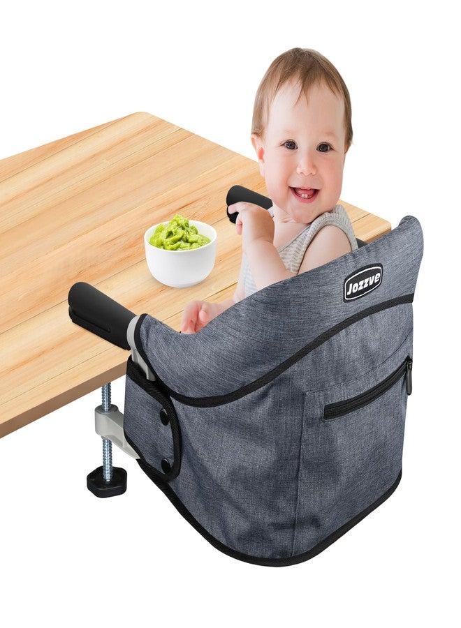JOZZVE Hook On High Chair, Jozzve Baby High Chair, Portable High Chair for Travel, Foldable Fast Table Chair with Storage Bag, Baby Feeding Seat Clip On High Chair for Home and Travel (Grey) - Image 1