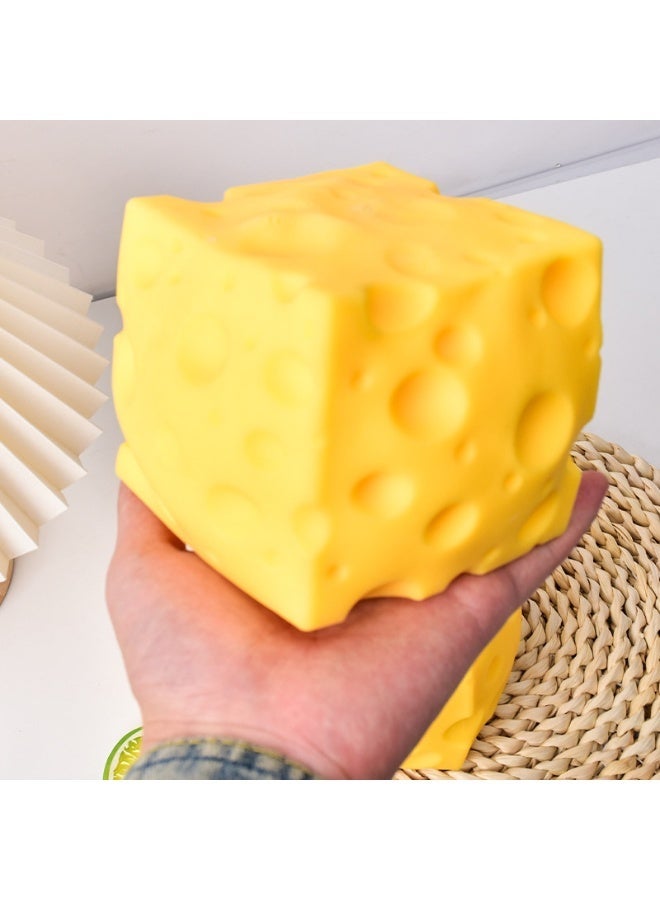 Yellow Big Cheese Squishy, Giant Cheese Squishys, Rebounding Sensory Fidget Toy, Soft Novelty Toy for Adults & Kids, Slow Rising, Extra Soft (10cm) - Image 4