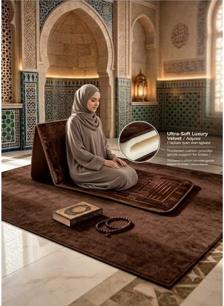 Foldable Padded Prayer Mat with Ultra-Soft Velvet Cushion - Image 2