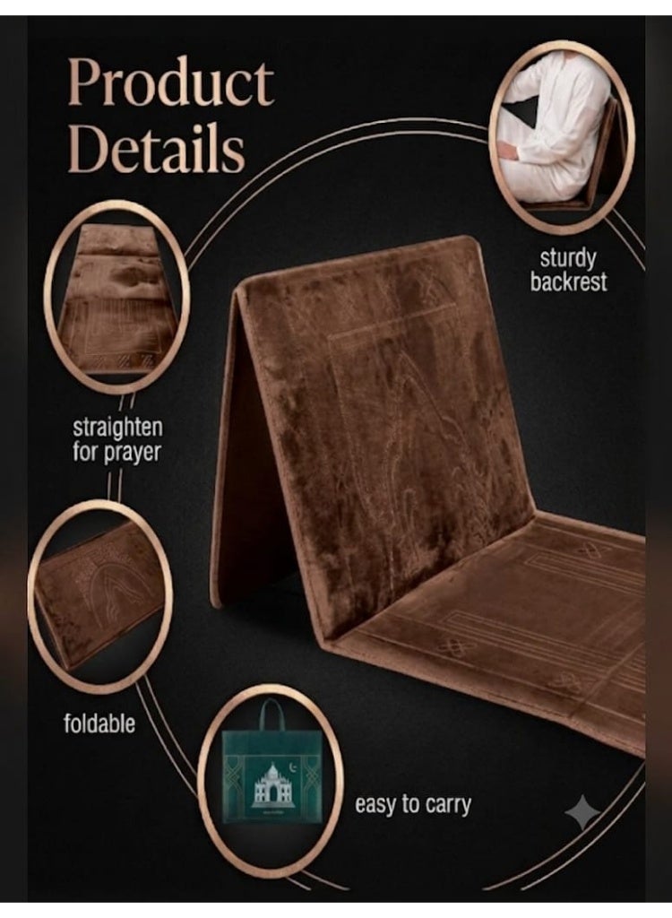 Foldable Padded Prayer Mat with Ultra-Soft Velvet Cushion - Image 4
