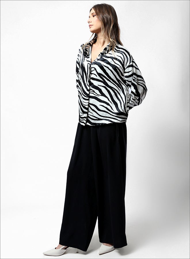 RAVIN Black and White Zebra print Shirt - Image 5