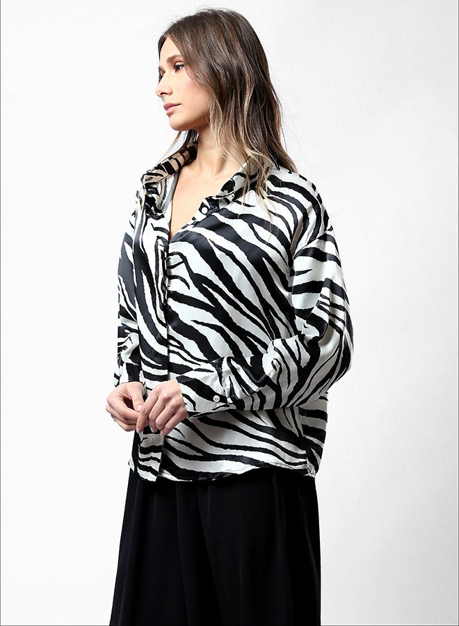 RAVIN Black and White Zebra print Shirt - Image 2