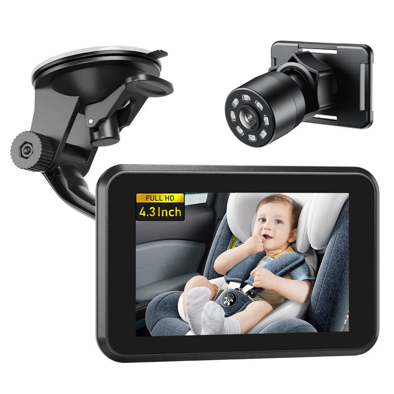 Itomoro Baby Car Camera 43 HD Night Vision Car Baby Monitor with Camera Safety Seat Baby Car Mirror for Rear Facing 5 Mins Easy Installation ACZ401 - Image 1