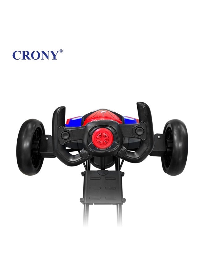 Crony T3 Kids Electric Go-Kart Ride-On Toy with Remote Control, Spider-Man Theme,CRONY T3 Kids Electric Go Kart with Remote Control - Spider-Man Style Ride-On Toy Car for Toddlers, 4-Wheel Battery Powered Drift Kart with LED Headlights, Adjustable Seat Belt & Parental Safety Remote, Fun Outdoor Electric Vehicle for Boys & Girls Aged 2-6 Years Old, Red  Superhero Racing Car for Active Play,Red Spid - Image 4
