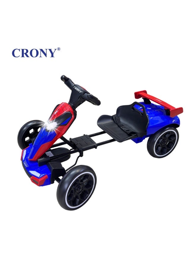 Crony T3 Kids Electric Go-Kart Ride-On Toy with Remote Control, Spider-Man Theme,CRONY T3 Kids Electric Go Kart with Remote Control - Spider-Man Style Ride-On Toy Car for Toddlers, 4-Wheel Battery Powered Drift Kart with LED Headlights, Adjustable Seat Belt & Parental Safety Remote, Fun Outdoor Electric Vehicle for Boys & Girls Aged 2-6 Years Old, Red  Superhero Racing Car for Active Play,Red Spid - Image 1