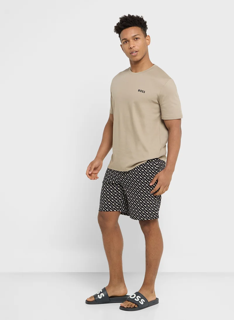 BOSS Logo Crew Neck T-Shirt And Shorts Set