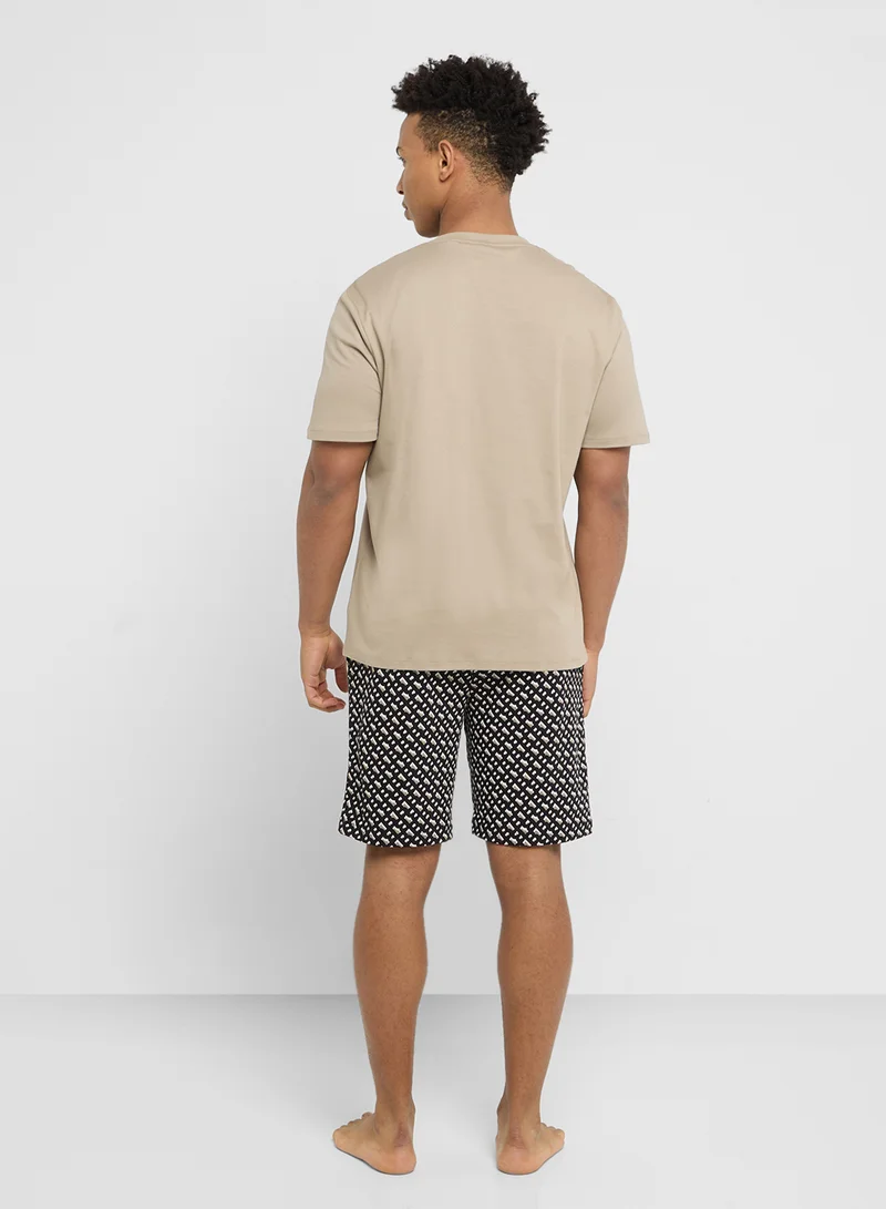 BOSS Logo Crew Neck T-Shirt And Shorts Set
