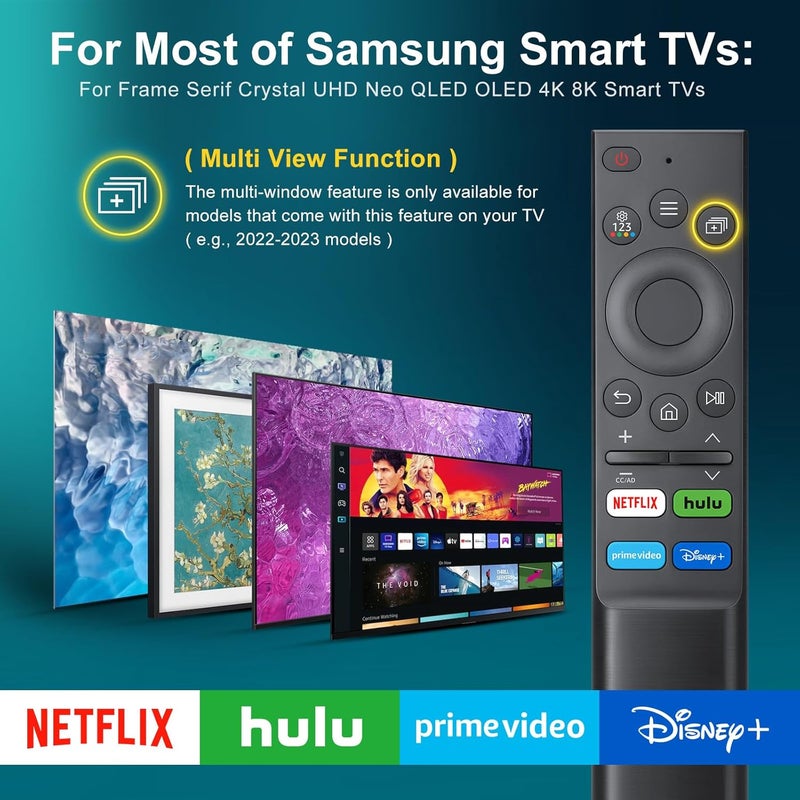 جهاز تحكم عام من لتلفزيونات Samsung، بديل لأجهزة التحكم في تلفزيونات Samsung من نوع Frame Serif Crystal، UHD، Neo QLED، OLED، 4K، 8K، مثل طرازات G65B، G7، G70B، G85SB، M70B، M8، S55BG97. - Image 2