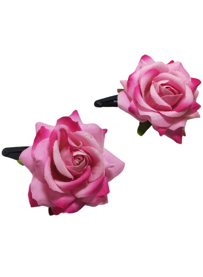 LYF5STAR Baby Pink Handmade Artificial Rose Flower Bride Tiktok Hairpin for Girls and Women, Rose Hair Clip, Flower Hairpin, Stylist Wedding Hairpin - Pack of 2 - Image 1