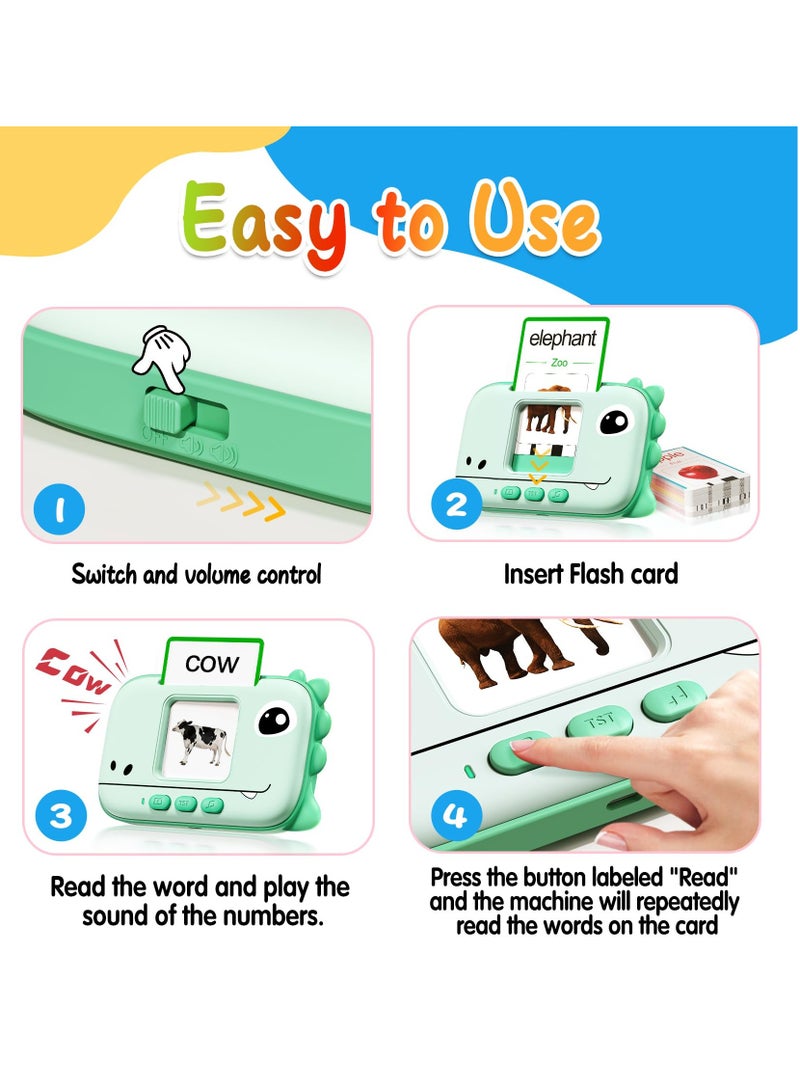 Interactive Dinosaur Montessori Flash Cards for Boys & Girls Ages 1-6, Autism-Friendly Learning Toy with 160 Educational Sight Words, Bilingual Speech Therapy for Toddlers - Image 5