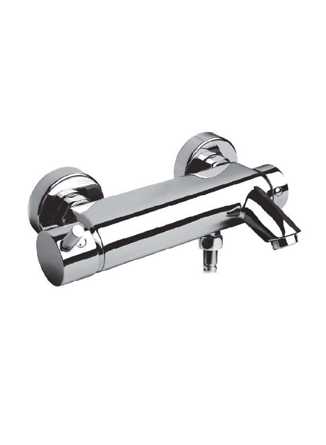 BURG Wall Mounted Single Lever Bath Shower Mixer Silver - Image 2