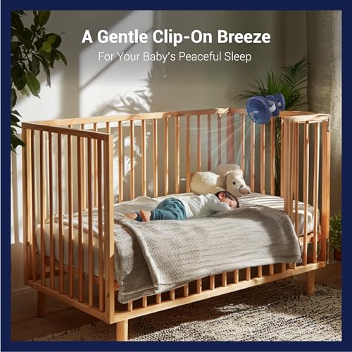Dylect® Briza Clip Mate Rechargeable Fan | 2000mAh Battery | 8H Runtime | TruSilent BLDC Motor | 3-Speed | 360° Rotation | MICRO-B | Clip & Wall-Mount Fan | Home/Office/Travel | Imperial Blue - Image 2