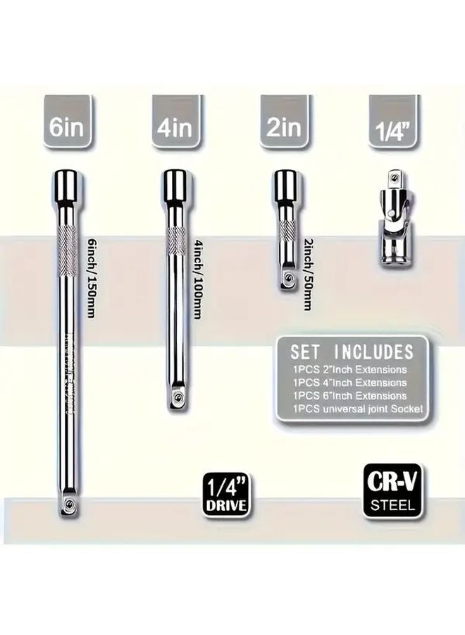 4Pcs Socket Extension Set 1 2 Large Fly 3 8 Medium Fly 1 4 Small Fly Ratchet Electric Wrench Universal Extension - Image 4