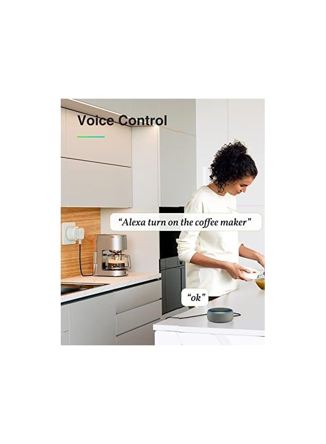 erorex Smart Plug 13A with Energy Monitor, Programmable Alexa Plug with Timer, Voice APP Remote Control, Compatible with Alexa and Google Home, 2.4GHz Wifi Only 4PCS  - Image 4