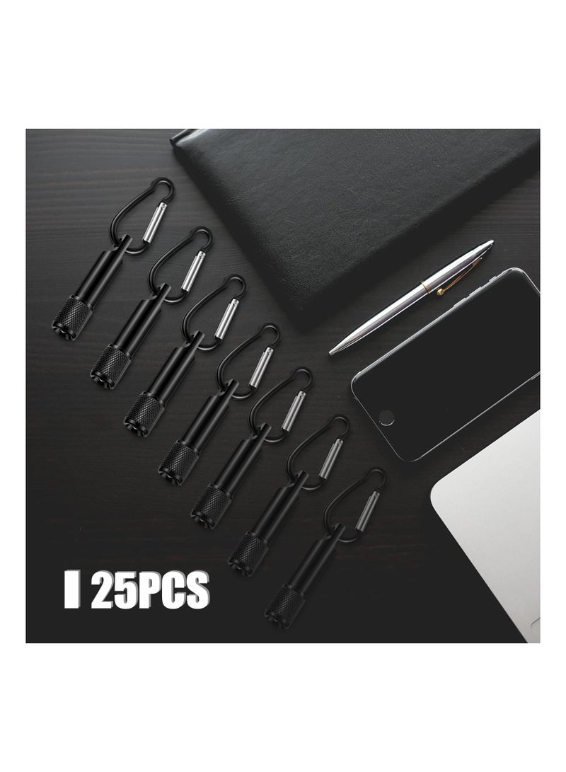 25 Pack Mini LED Keychain Flashlight, Carabiner Pocket Flashlight High Lumen EDC Light Portable Lighting Solution High Lumen EDC Light Black Mini Flashlights for Camping Hiking Outdoor(Black) - Image 3