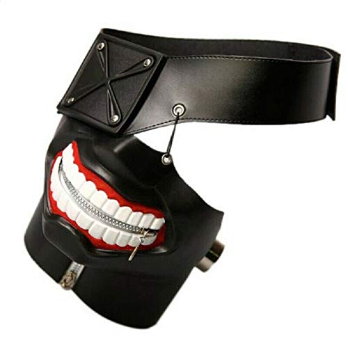damdos Halloween Props Anime Masks Cosplay Props, Kaneki Masks Ken Mask Cosplay Wig Adjustable Zipper Rubber - Image 5