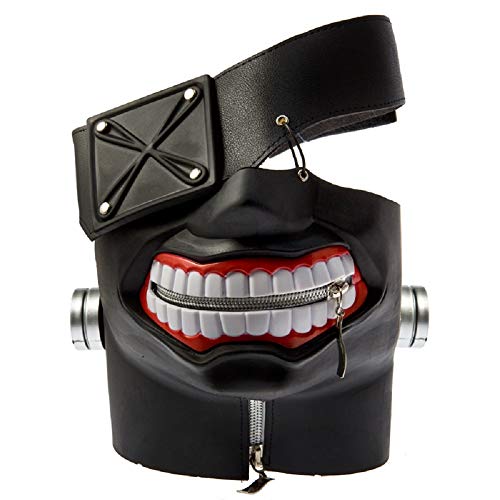 damdos Halloween Props Anime Masks Cosplay Props, Kaneki Masks Ken Mask Cosplay Wig Adjustable Zipper Rubber - Image 1