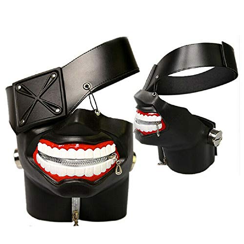 damdos Halloween Props Anime Masks Cosplay Props, Kaneki Masks Ken Mask Cosplay Wig Adjustable Zipper Rubber - Image 4