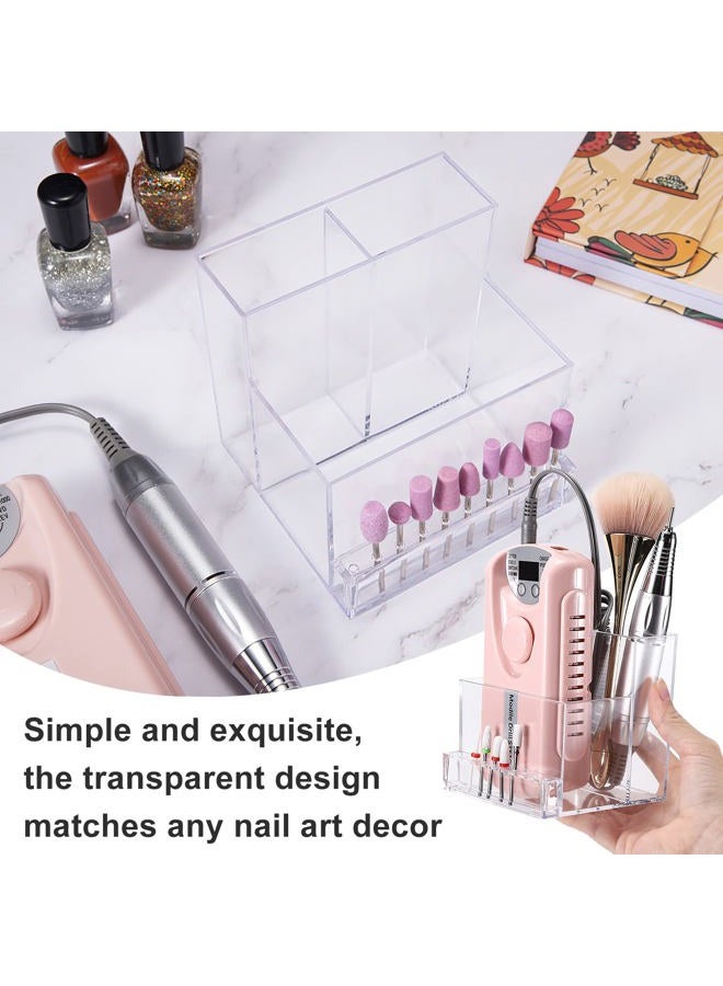 Noverlife 10 Holes Mini Nail Drill Machine & Bits Storage Box, Transparent Nail Drill Grinding Bit Organizer, Plastic Nail Drill Tool Displayer Holder Case (Not Included Nail Drill Machine & Bit) - Image 5