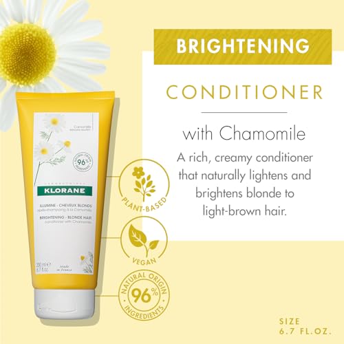 Klorane Brightening Conditioner with Chamomile Enhances Highlights Brightens Blonde Hair Hydrogen Peroxide Ammonia Silicone Paraben Sulfate Free 67 fl oz - Image 5