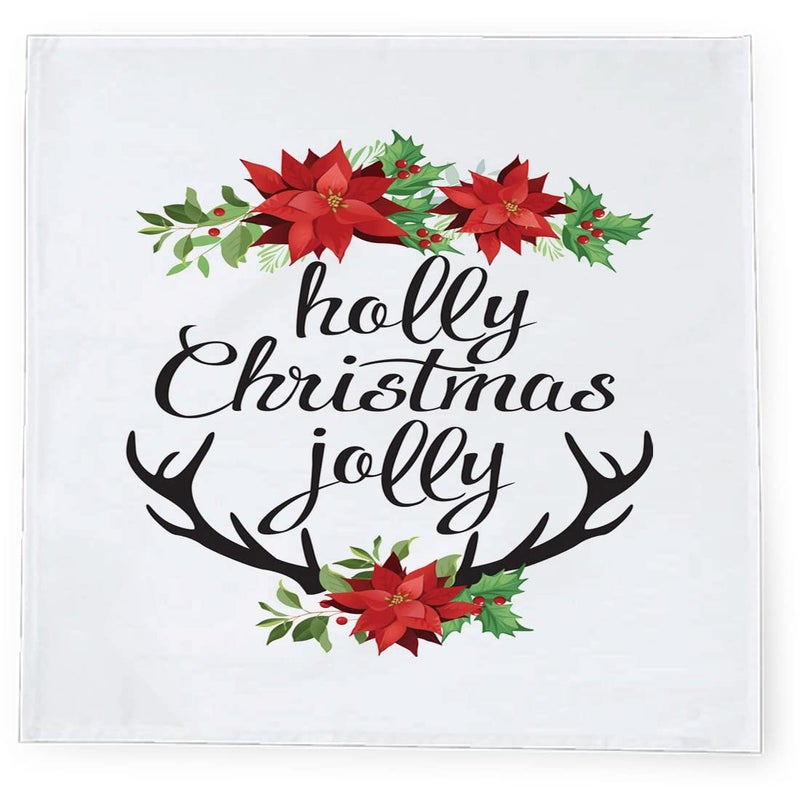 Khakee 6 Pcs Christmas Theme Silk Table Napkins 10x 10 for Xmas Decoration Christmas OrnamentsChristmas Giftxmas21104 - Image 3