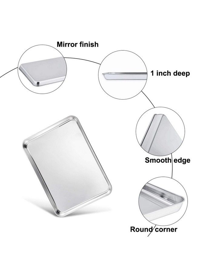 TeamFar مجموعة صينية وشبكة خبز من الفولاذ المقاوم للصدأ، صينية بسكويت مع شبكة تبريد 12.5 × 10 × 1 بوصة، غير سامة وصحية، سهلة التنظيف وآمنة في غسالة الصحون - Image 5