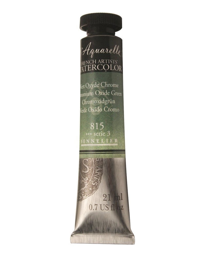 Sennelier lAquarelle French Artists Watercolour 21 ML Greens (Chromium Oxide Green) - Image 3