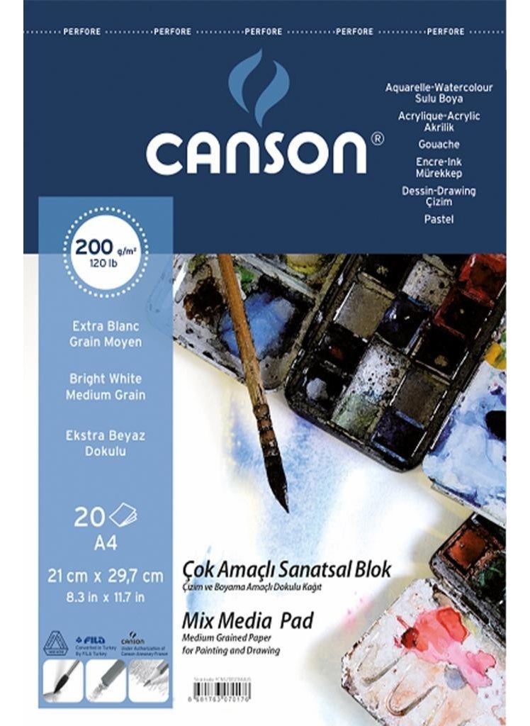 Easyso Multipurpose Drawing Book A4 200 gr 20 Pages  - Image 1