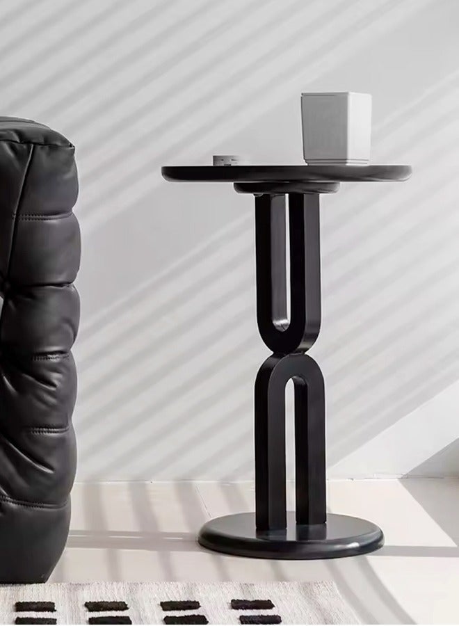 فاشون هوم متعددة الوظائف تصميم هندسي طاولة جانبية طاولة مستديرة نهاية طاولة بجانب السرير من الخشب الصلب لغرفة المعيشة غرفة نوم شرفة مكتب 40x60 سم - Image 2