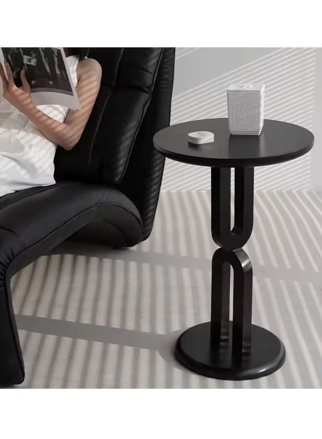 فاشون هوم متعددة الوظائف تصميم هندسي طاولة جانبية طاولة مستديرة نهاية طاولة بجانب السرير من الخشب الصلب لغرفة المعيشة غرفة نوم شرفة مكتب 40x60 سم - Image 3