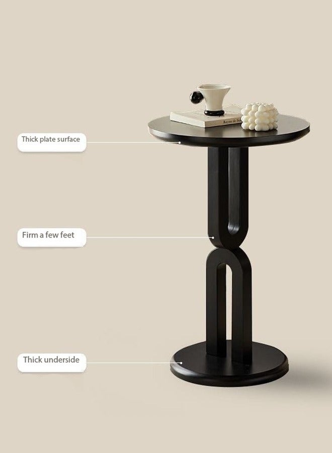 فاشون هوم متعددة الوظائف تصميم هندسي طاولة جانبية طاولة مستديرة نهاية طاولة بجانب السرير من الخشب الصلب لغرفة المعيشة غرفة نوم شرفة مكتب 40x60 سم - Image 5