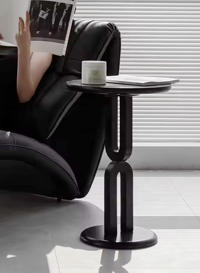 فاشون هوم متعددة الوظائف تصميم هندسي طاولة جانبية طاولة مستديرة نهاية طاولة بجانب السرير من الخشب الصلب لغرفة المعيشة غرفة نوم شرفة مكتب 40x60 سم - Image 4