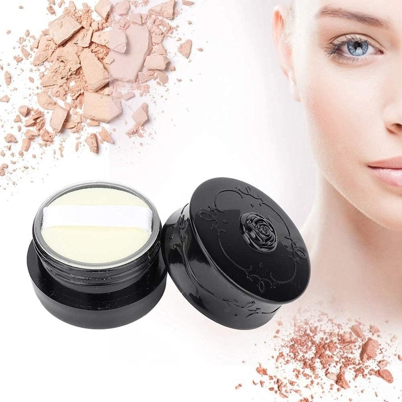 OUKA Loose Powder Container, Portable Powder Case Makeup Powder Container Empty Portable for Travel with Powder Puff(black) - Image 4