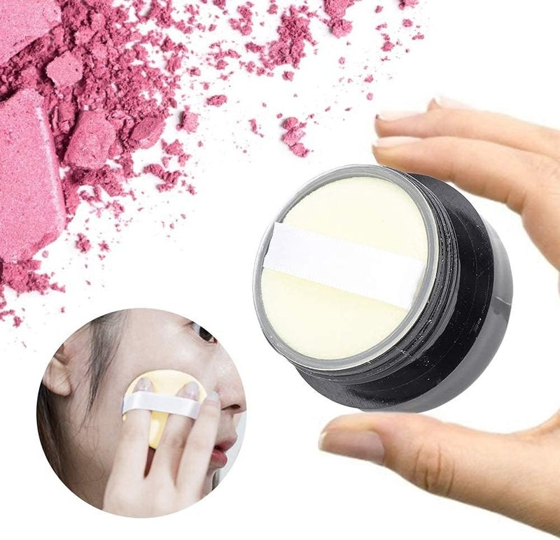 OUKA Loose Powder Container, Portable Powder Case Makeup Powder Container Empty Portable for Travel with Powder Puff(black) - Image 5