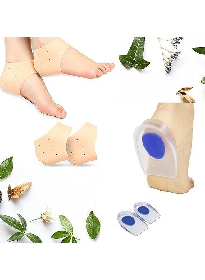 VARiSTY VARiSTY Silicone Gel Heel Pad Socks For Heel Swelling Pain Relief,Dry Hard Cracked Heels Repair Cream Foot Care Ankle Support Cushion Combo - For Men And Women (H) - Image 1