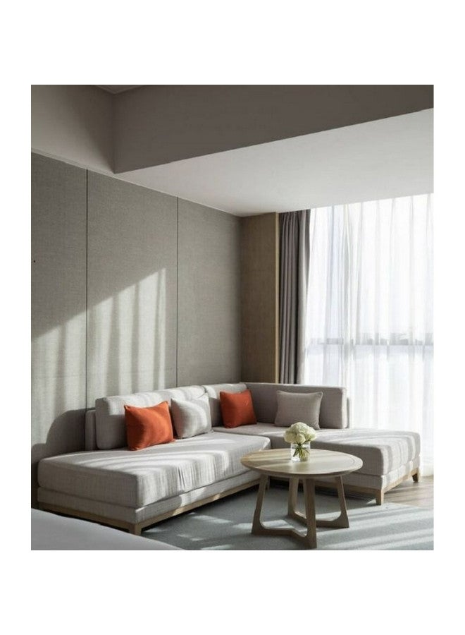 Al Home 5 Seater Linen And Swedish Wood L-Shape Sofa - Beige - Image 1