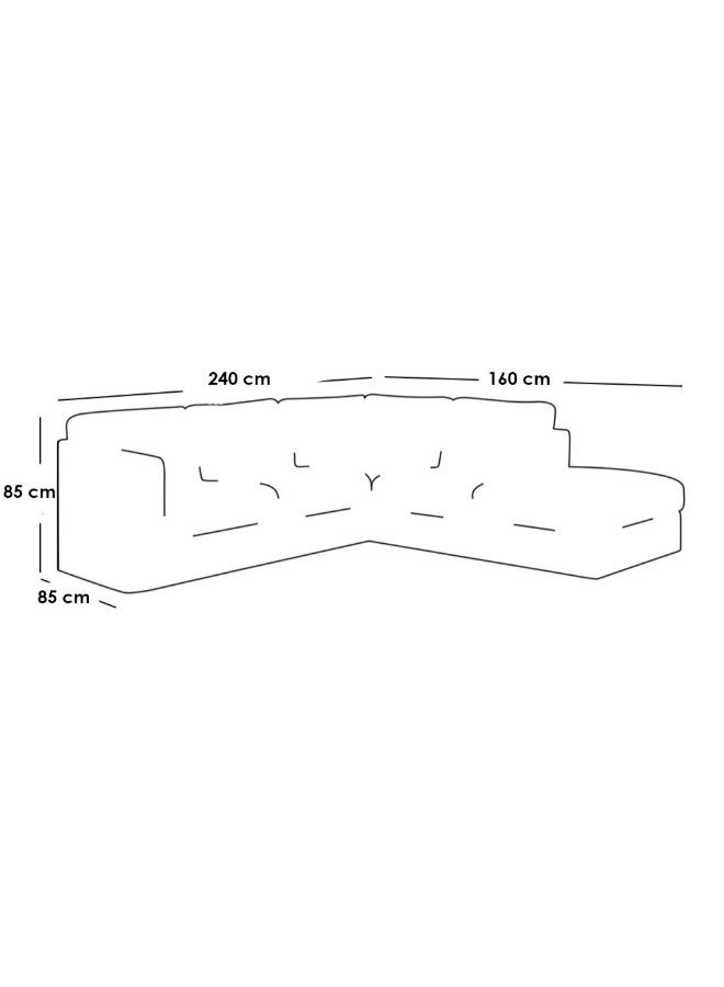 Al Home 5 Seater Linen And Swedish Wood L-Shape Sofa - Beige - Image 2