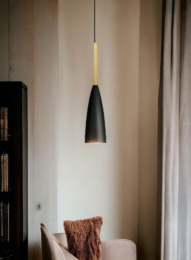 GreyWings Modern Cone Black Aluminium Hanging Pendant Light Cord, Antique Decor, E-27 Holder,(Bulb is not Included.), Pack of 4 - Image 5