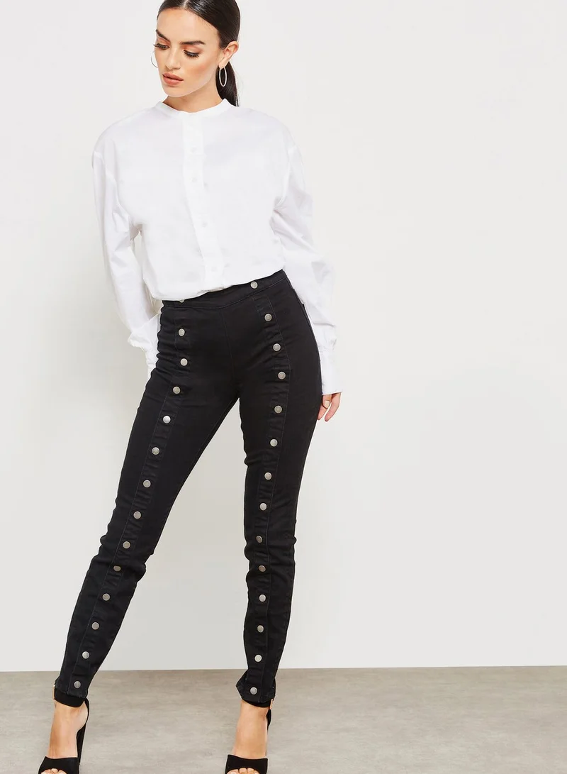 Bardot Popper Skinny Jeans