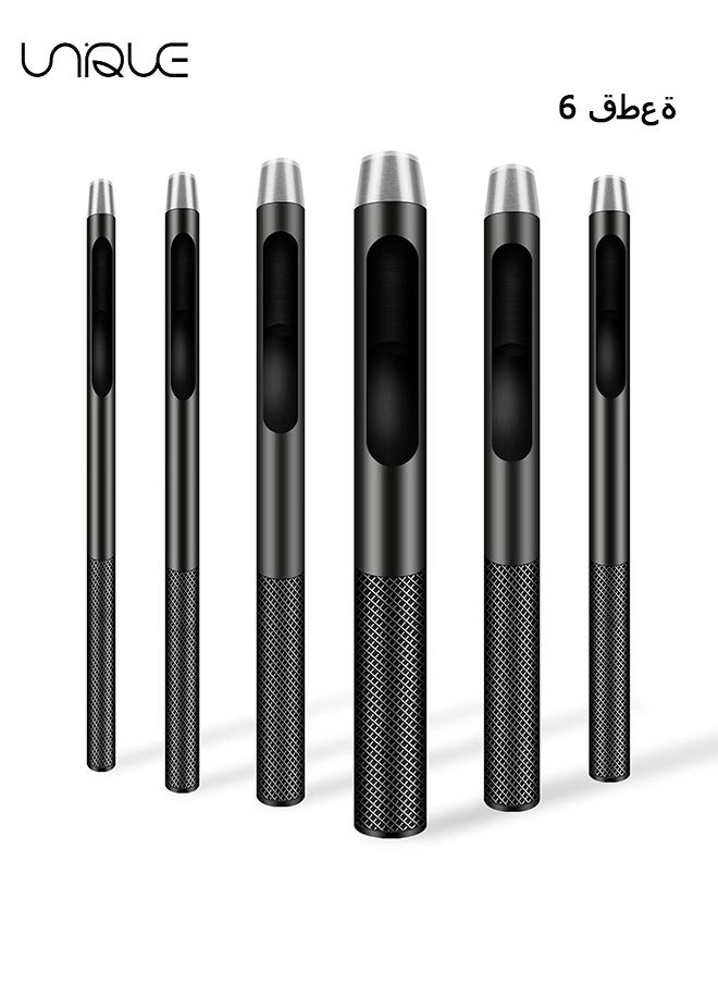 Unique 6 PCS Belt Hole Puncher, Leather Punch, Industrial grade black punch, hand polished, more sharp and durable for Leather Watch Band, Leather, Gasket Belt etc (1.5mm-5mm)  - Image 1