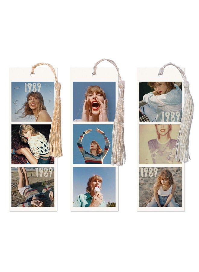 3PCS Singer’s Music Album 1989 Bookmark Taylor Bookmark Set, Book Markers For Women Bookmark Gift Taylor Merch For TS Fans 2x6 In - Image 1
