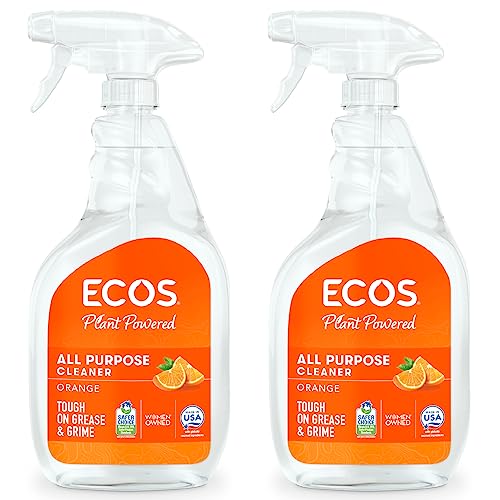 ECOS Plant-Based Multi-Surface Cleaner Spray, No Harsh Chemicals - For Counters, Glass, Tile, and More, Orange, 22 Fl Oz, Pack of 2 - Image 1